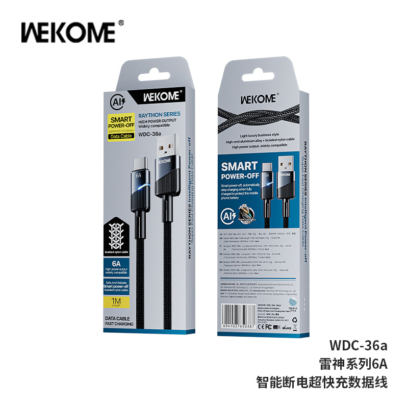 WEKOME WDC-36 Intelligent Power-off Super Fast Charging Data Cable IPH/TYPE-C WEKOME WDC-36 Intelligent Power-off Super Fast Charging Data Cable IPH/TYPE-C